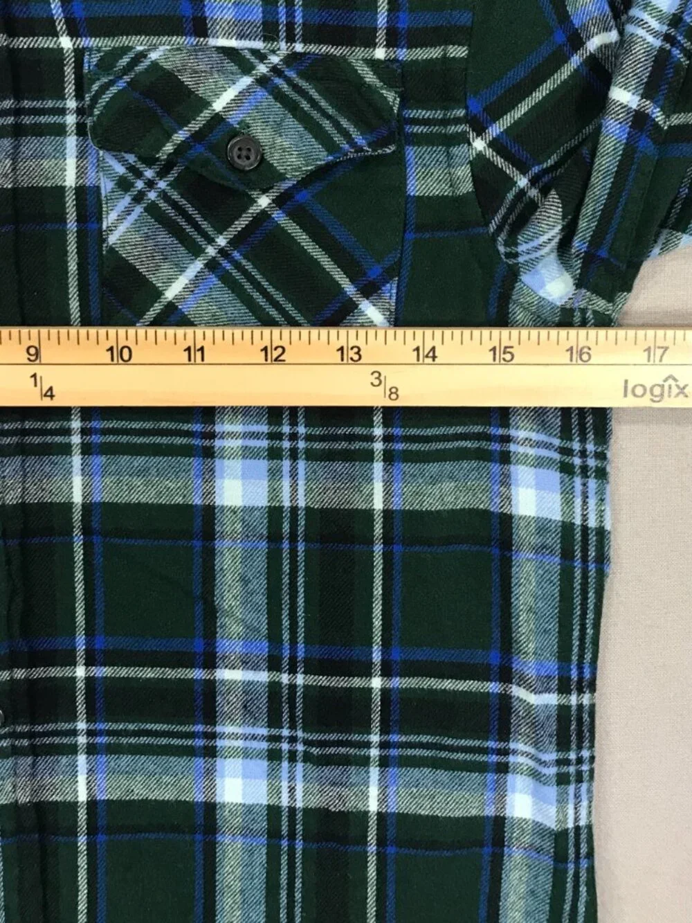 Sonoma Shirt Boys Small Green Plaid Flannel Button Down Long Sleeve Hood Pockets